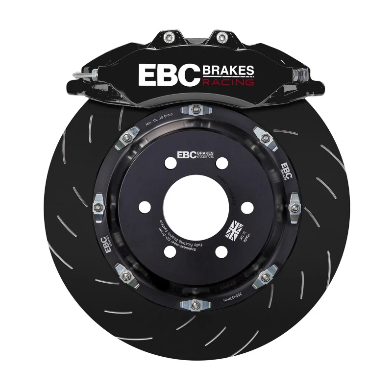EBC Racing 09-18 Audi A6 2.0T Black Apollo-6 Calipers 380mm Rotors Front Big Brake Kit
