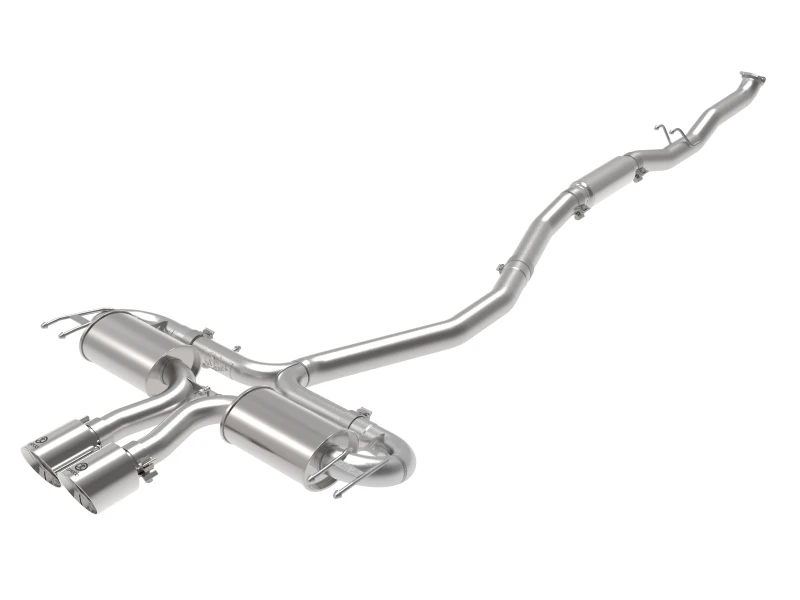 aFe Takeda 3-Zoll-304-Edelstahl-Kat-Back-Abgasanlage mit polierten Endrohren 17-21 Honda Civic Sport L4-1.5L (t)