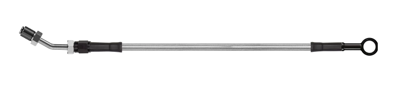 Goodridge 88in Universal Kupplungsleitung mit schwarzen Zink-Fittings und klarer Schlauch - Gerades Banjo mit AN3-Anschluss