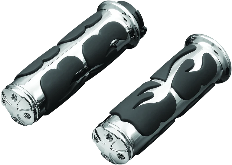 Kuryakyn ISO Flame Grips Throttle-By-Wire Chrome