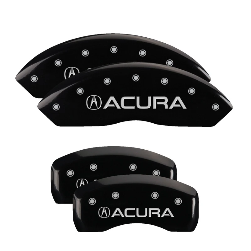 MGP 4 Bremssattel-Abdeckungen Graviert Vorne & Hinten Acura Schwarz Silber