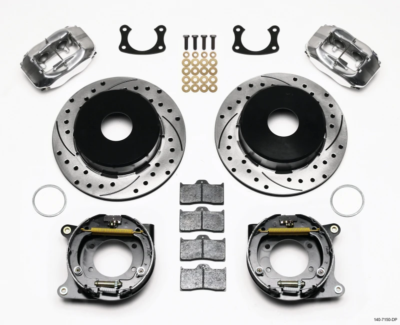 Wilwood Forged Dynalite P/S P-B Kit gebohrt poliert Big Ford New 2,50 Zoll Offset Currie Blank