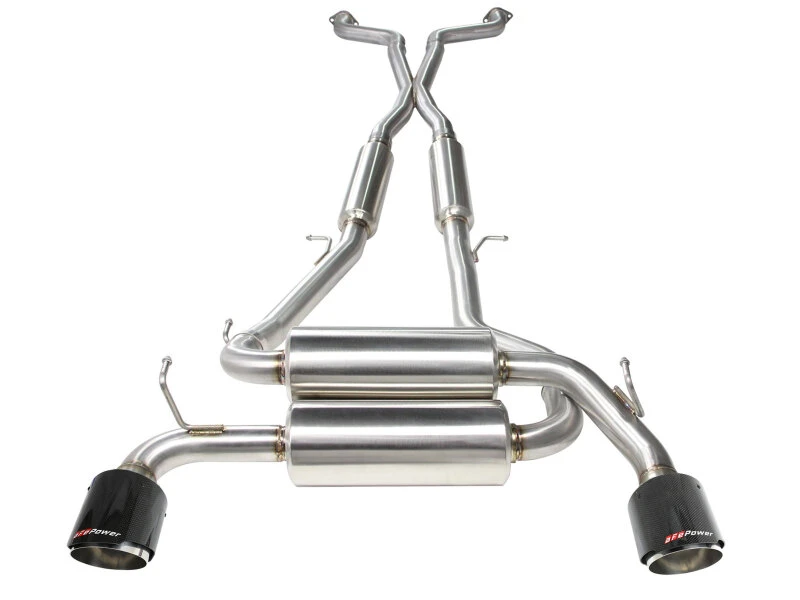 aFe Takeda 2-1/2 Zoll 304 Edelstahl Kat-Back Auspuff Infiniti G37 08-13/Q60 14-15 V6-3.7 mit Kohlefaser-Tipps