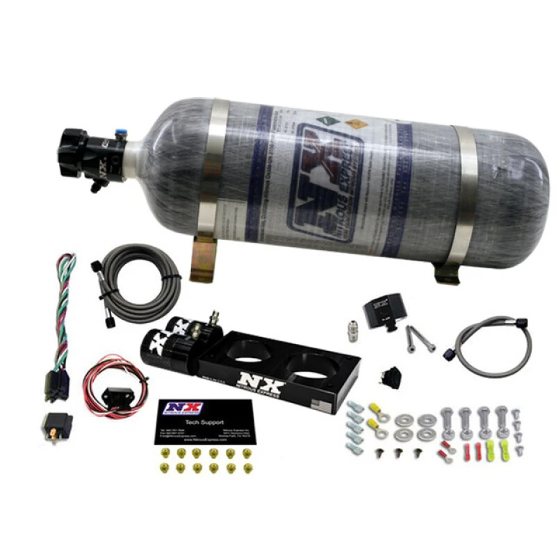 Nitrous Express 05-10 Ford Mustang 4.6L 3 Valve Nitrous Plate Kit (50-150HP) w/12lb Bottle