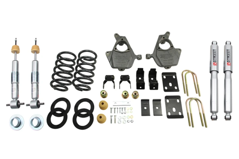 Belltech Tieferlegungskit 14-15 Chevy Silverado/Sierra 3 Zoll bis 4 Zoll vorne/7 Zoll hinten mit Street Performance Stoßdämpfern