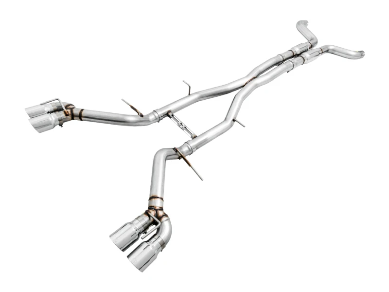 AWE Tuning 16-19 Chevy Camaro SS Resonated Cat-Back Auspuff -Track Edition (Quad Chrome Silber Spitzen)