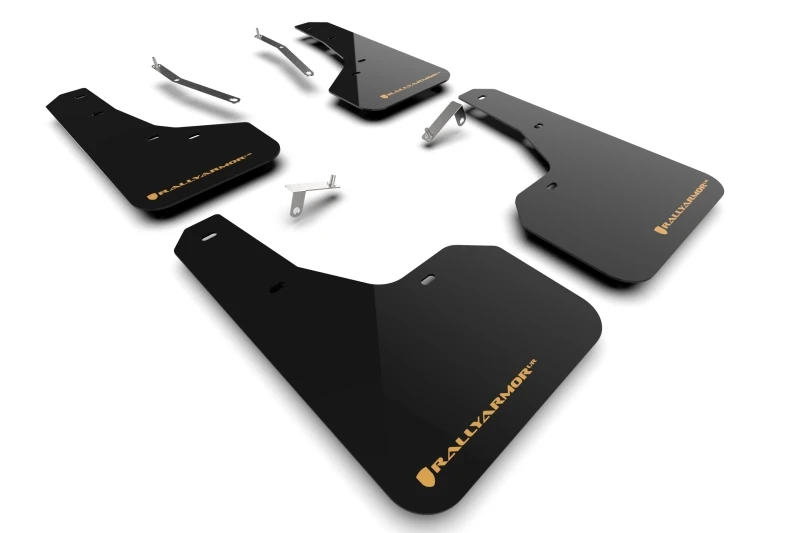 Rally Armor Schwarz UR Schmutzfänger mit Wild Orange Logo für 22-24 Subaru Forester (Inkl. Wilderness)