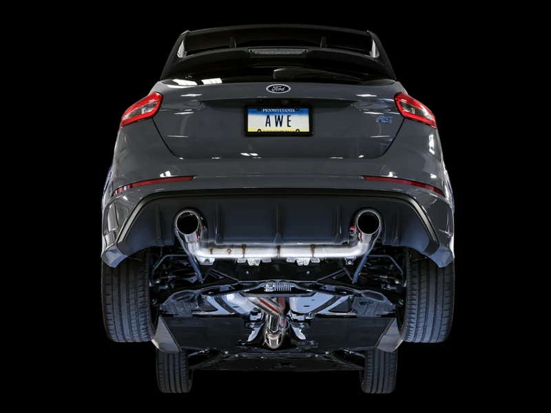 AWE Tuning Ford Focus RS Track Edition Kat-Back-Endschalldämpfer - Chrom-Silber-Tipps