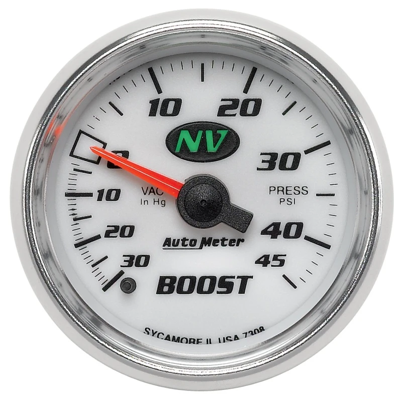 Autometer 52mm Mechanisches 30 In Hg-Vac/45 PSI Vakuum / Boost Manometer