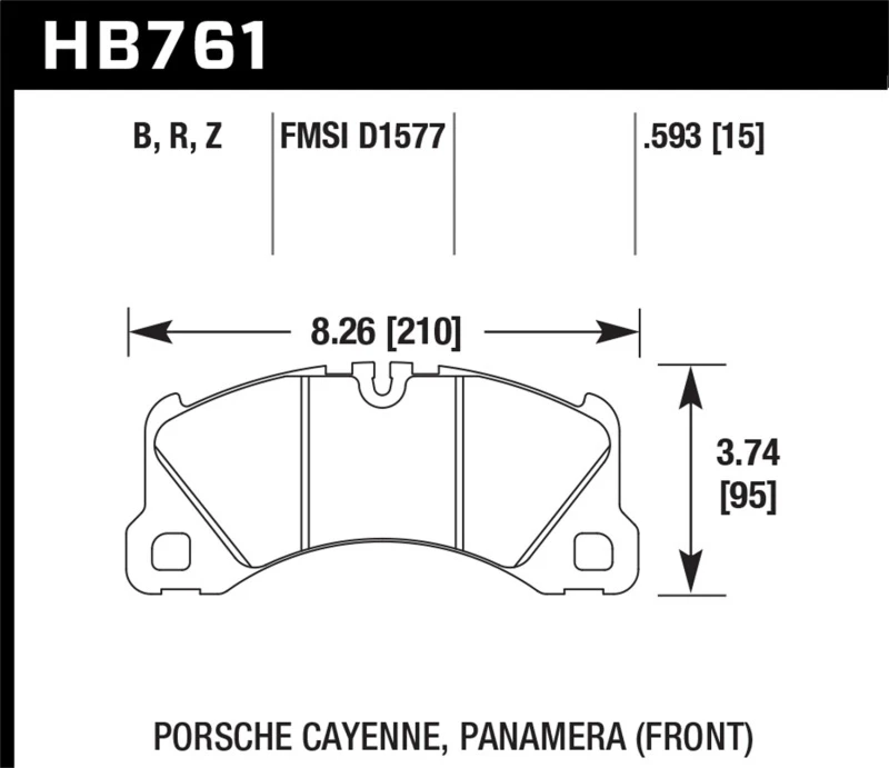 Hawk 10-13 Porsche Panamera / 15-17 Porsche Macan Turbo HPS 5.0 Vordere Bremsbeläge