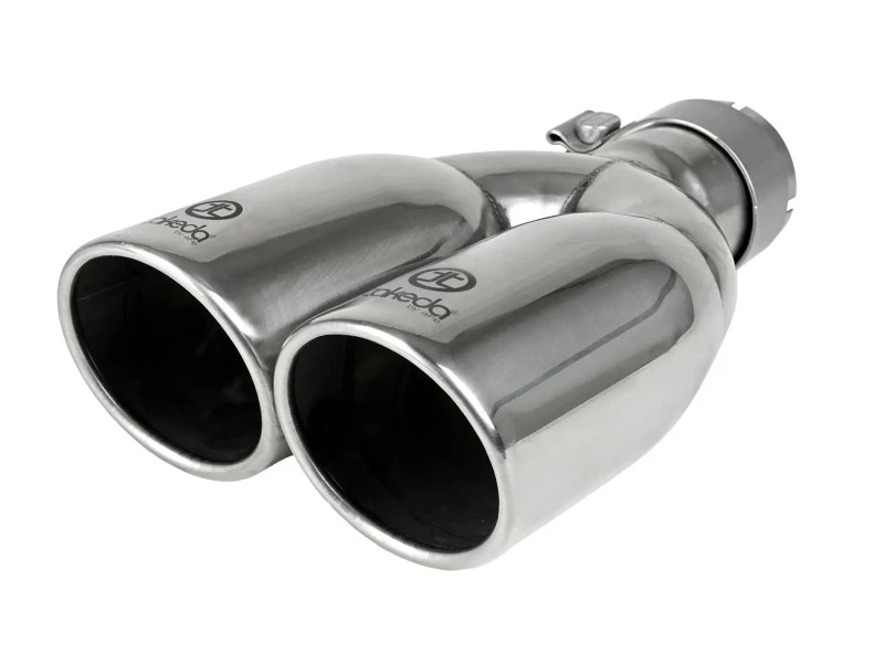 aFe Takeda 304 Stainless Steel Clamp-on Exhaust Tip Polished 2-1/2ininlet x 3-1/2in Outlet X 12in L