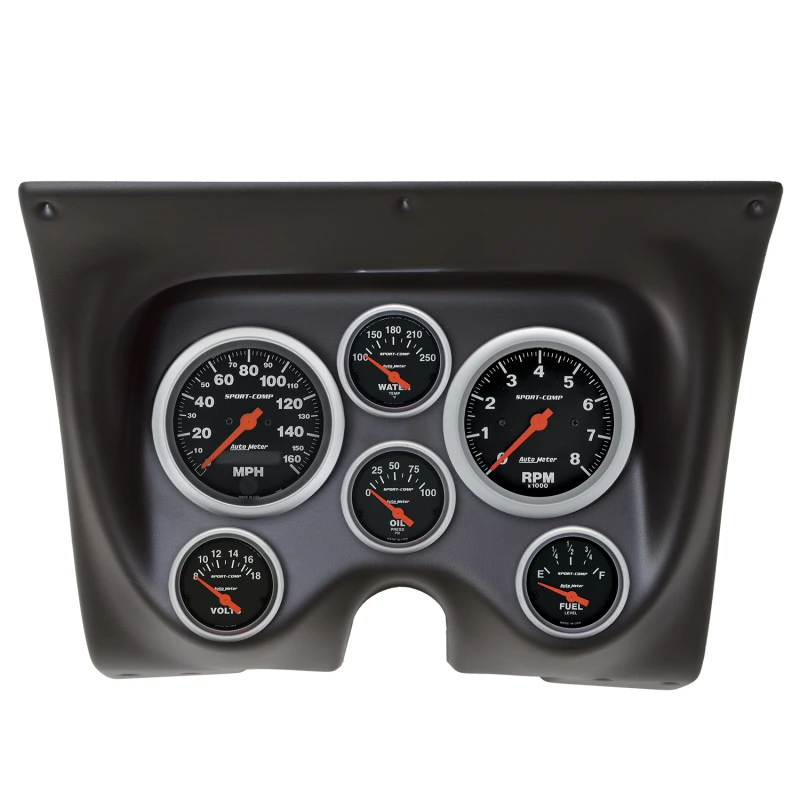 Autometer Sport-Comp 67-68 Camaro/Firebird Dash-Kit 6-teilig Tach / MPH / Kraftstoff / Öl / WTMP / Volt