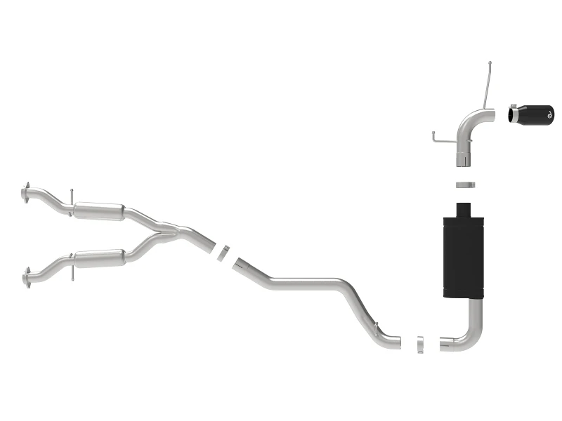 aFe Großer Bohrung HD 3in 304 SS Kat-Back Auspuff mit schwarzen Endstücken 14-19 Jeep Grand Cherokee (WK2) V6-3.6L