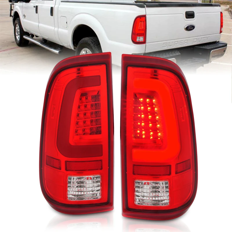 ANZO 2008-2016 Ford F-250 LED-Rückfahrscheinwerfer Chromgehäuse Rot/Klares Glas (Paar)
