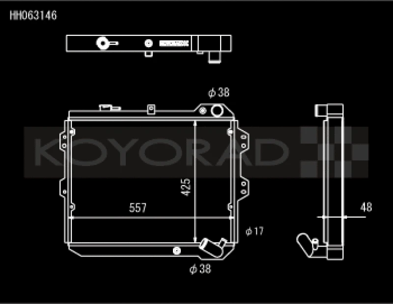 Koyo Racing Kühler für 1983–1985 Mazda RX-7 1.1/1.3L MT (inkl. GSL-SE)