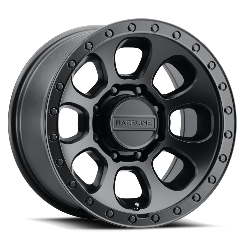 Raceline 961B Bolt 17x9in / 8x180 BP / -12mm Offset / 130.81mm Bore - Satin Black