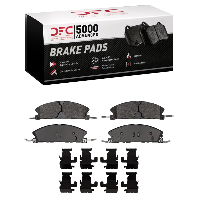 DFC 13-19 Ford Taurus SHO Front 5000 Advanced Semi Metallic Brake Pads and Hardware Kit