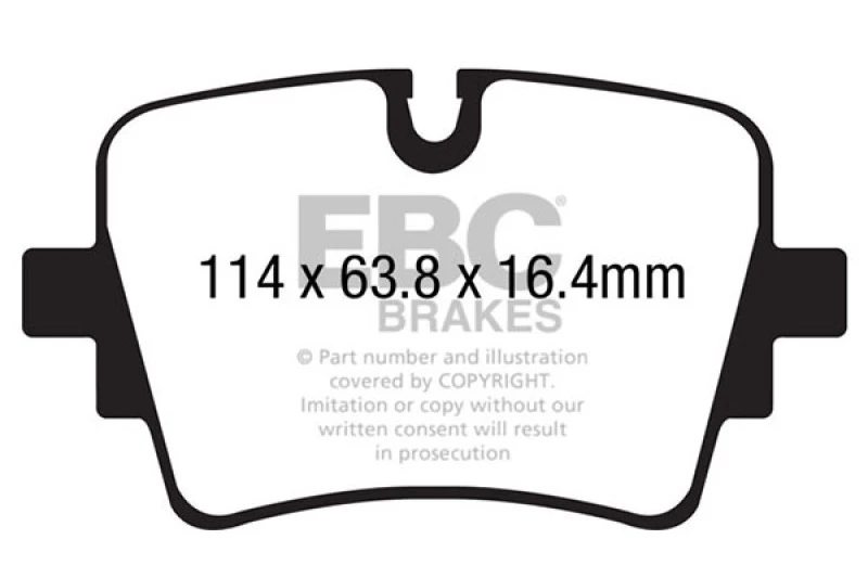 EBC 14+ Jaguar F-Type (Cast Iron Rotors Only) 5.0 Supercharged (490) Redstuff Rear Brake Pads