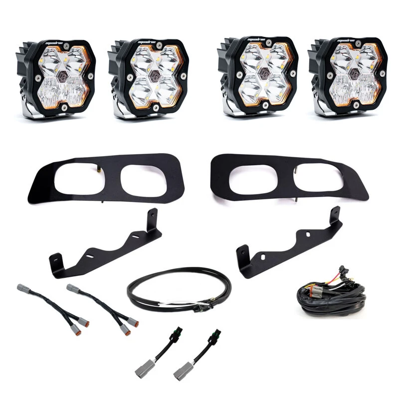 Baja Designs 2023+ Ford SD Squadron Sport 2.0 Dual Fog Pocket Kit Upfitter (Multi Patterns) - Clear