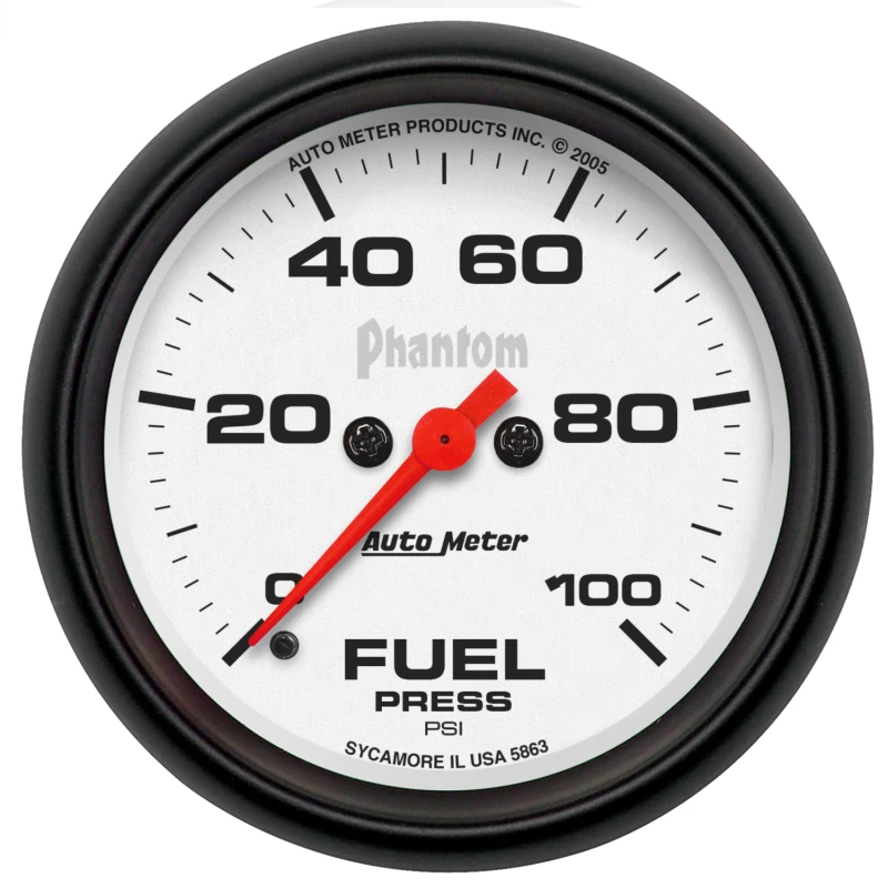 Autometer Phantom 2-5/8in 0-100 PSI Fuel Pressure Gauge