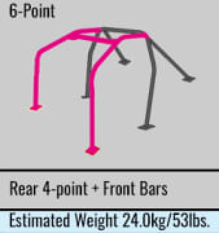 Cusco SFTY21 2-Passenger 6-Point BLK Dash-THROUGH Roll Cage für Subaru WRX GDA 01-07