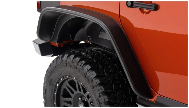 Bushwacker 07-18 Jeep Wrangler Unlimited Flachstil-Verbreiterungen 2-teilig 4-Türig nur für Sport Utility - Schwarz