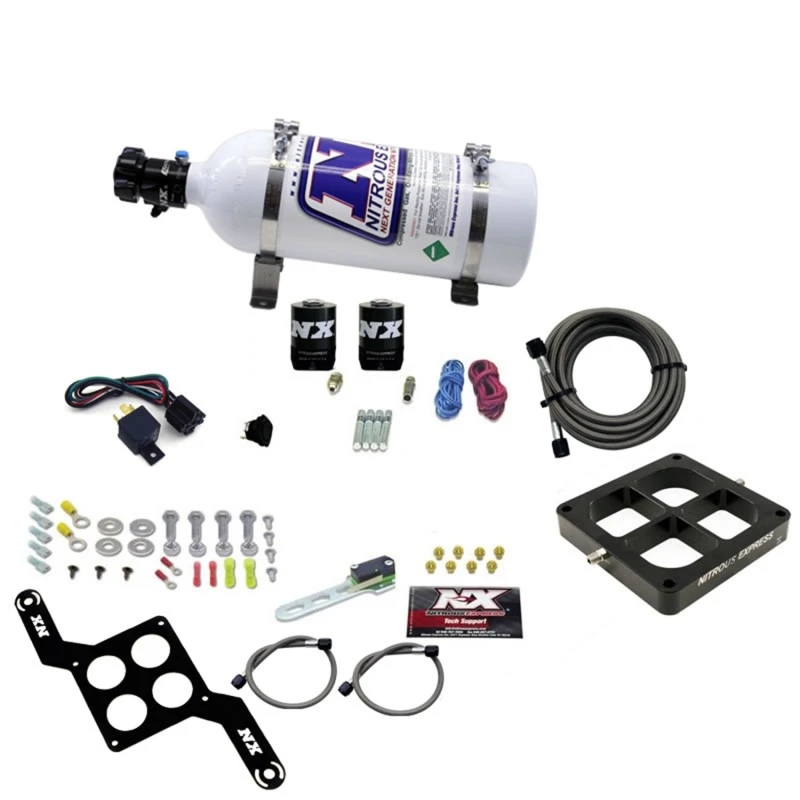 Nitrous Express Dominator Einzel-Einlass Crossbar Pro-Power Nitrous Kit (100-500PS) mit 5lb Flasche