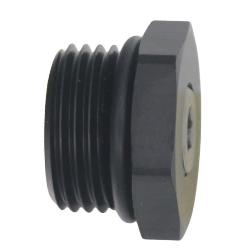 DeatschWerks 8AN ORB-Männliches Steckerfitting mit 1/8 Zoll NPT-Messanschluss - eloxiertes mattes Schwarz
