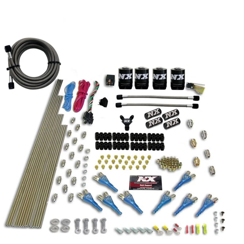 Nitrous Express 8-Zyl.-Shark-Direkt-Port-4-Solenoid-Nitrous-Kit (200-600PS) ohne Flasche