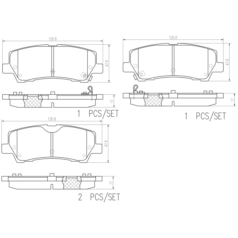 Brembo 15-18 Ford Mustang Hintere NAO Bremse Pad