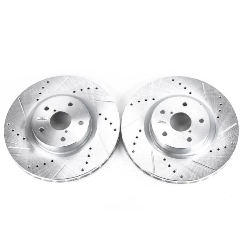 Power Stop Front Evolution Drilled & Slotted Rotors - Pair for 05-14 Subaru Impreza