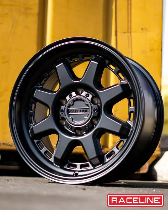 Raceline 947B Scout 16x8in / 8x165.1 BP / 0mm Offset / 125.2mm Bore - Satin Black Wheel