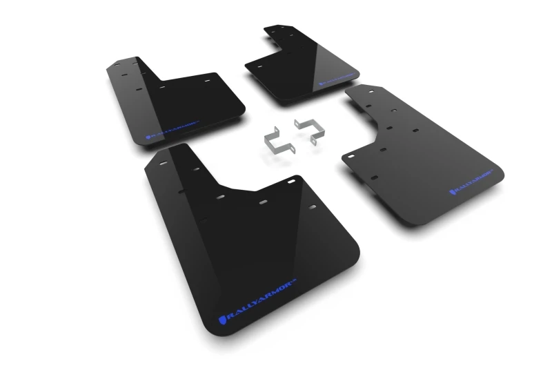 Rally Armor UR Mud Flap Kit for 23-25 Ford Ranger Raptor Black Blue Logo