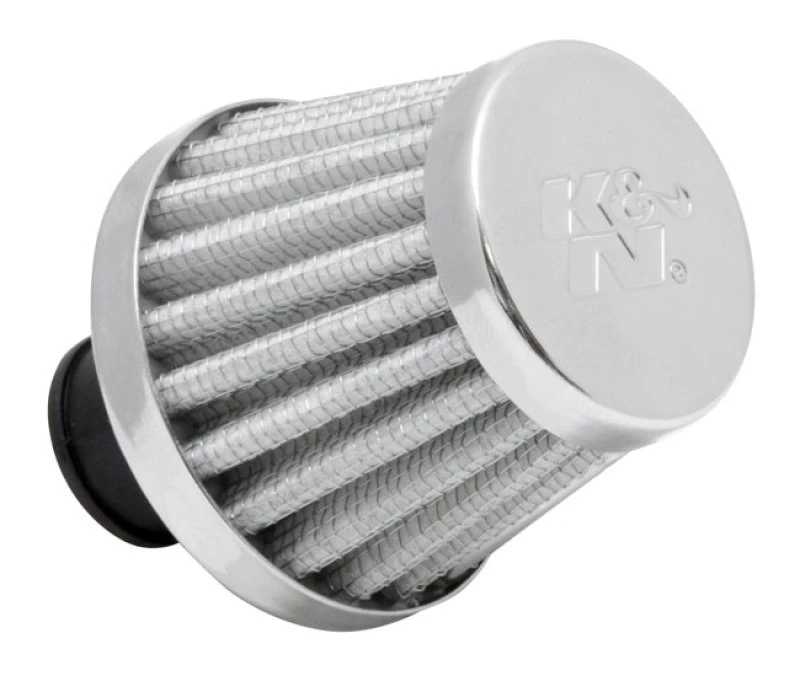 K&N 2in Base OD x.375in Flange ID x 1.75in H Rubber Base Crankcase Vent Filter - White