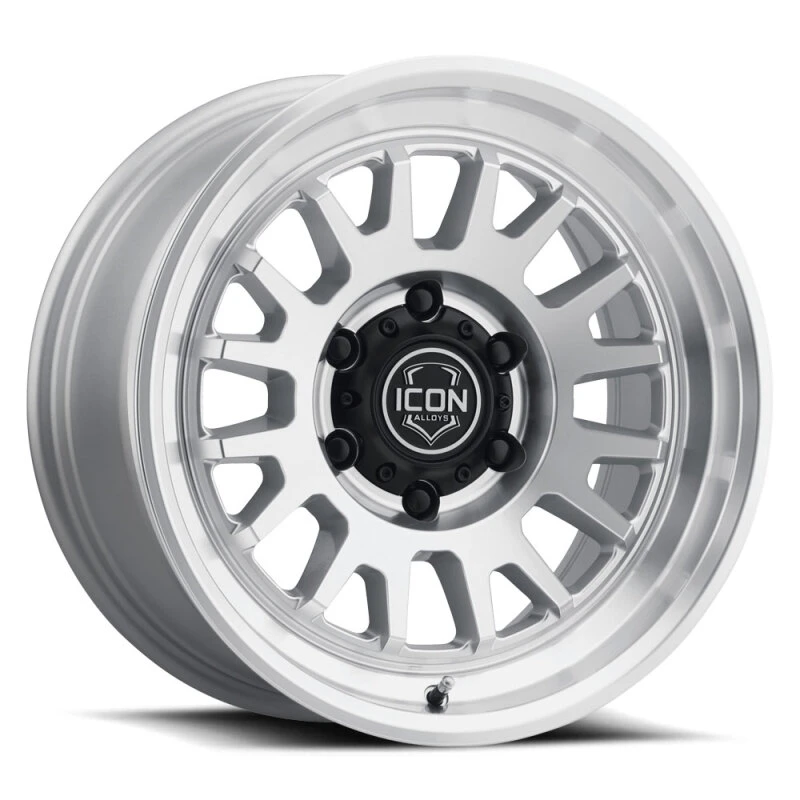 ICON Anza 17x8.5 5x150 25mm Offset 5.75in BS Silver Machined Wheel
