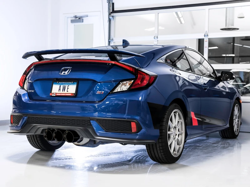 AWE Tuning 2016+ Honda Civic Si Touring Edition Auspuff mit Frontrohr und Triple Diamond Black Tips