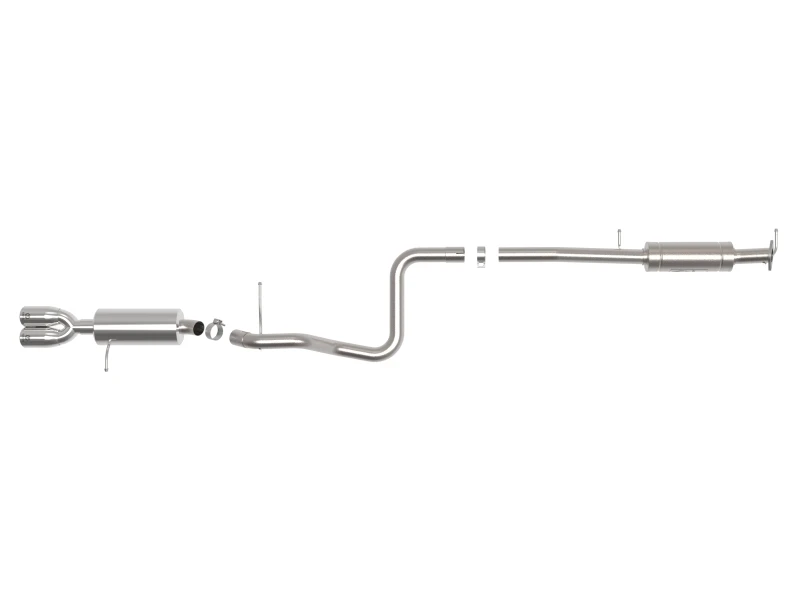 aFe Takeda Serie 2 1/2 Zoll 304 SS Kat-Abgasanlage 14-19 Ford Fiesta L4-1.6L (t) mit polierter Spitze