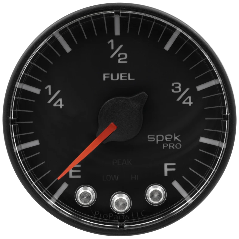 Autometer Spek-Pro Gauge Fuel Level 2 1/16in 0-270 Programmable Blk/Blk
