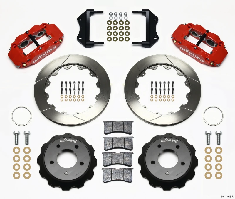 Wilwood Narrow Superlite 6R Vorderes Hat-Kit 12,88 Zoll Rot 84-87 Corvette C4