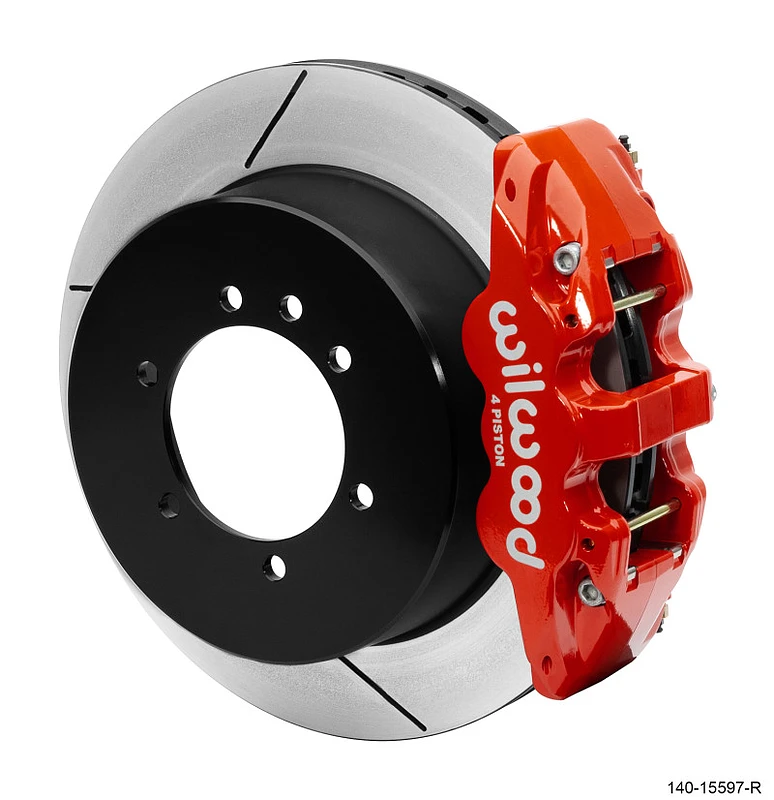 Wilwood AERO4 RearTruck Kit 14,25 Zoll Rot 1997-2018 Nissan Y61 Patrol mit Leitungen