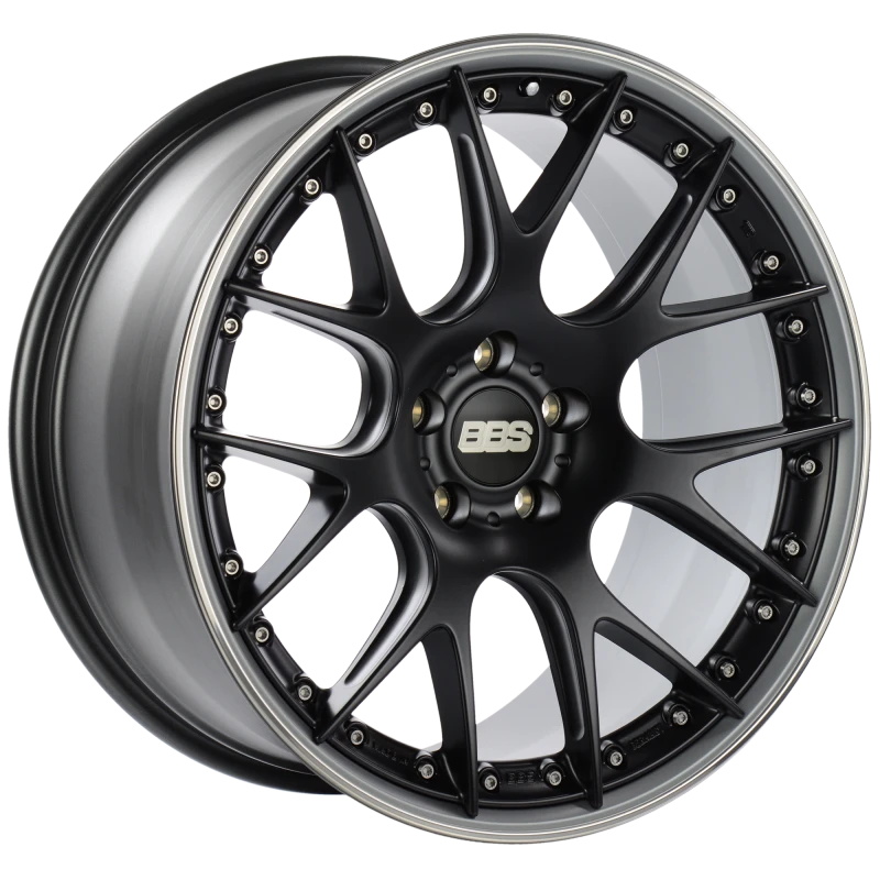 BBS CH-RII 21x10.5 5x120 ET35 Satin Black Center Platinum Lip SS Rim Prot Wheel -82mm PFS/Clip Req