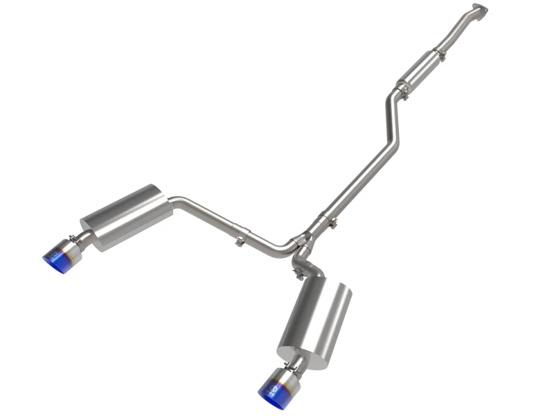aFe 09-14 Acura TSX L4 2,4L Takeda 2-1/2 Zoll auf 2-1/4 Zoll 304 SS Kat-Abgasanlage mit BlueFlame-Tip