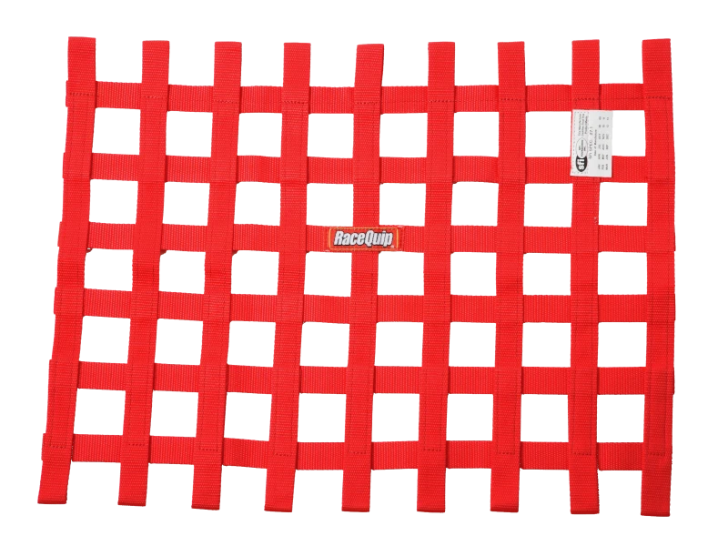 RaceQuip Red 18in H x 24W SFI Ribbon Window Net