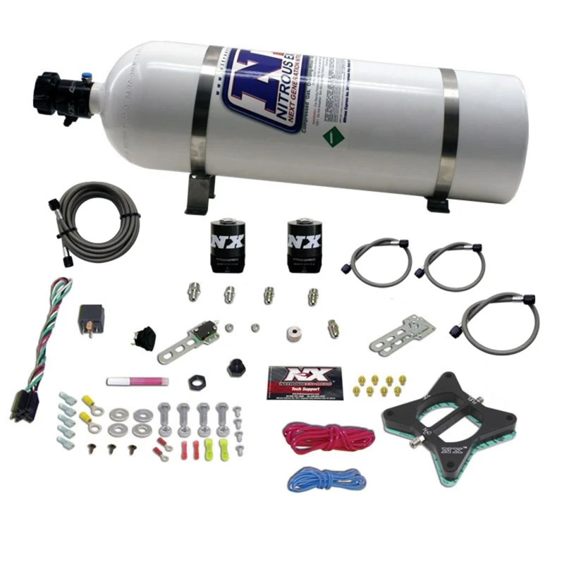 nitrous-express_20946-15-6794304a10010 Nitrous Express 96-04 Ford Mustang 4.6L 2 Valve Nitrous Plate Kit w/15lb Bottle
