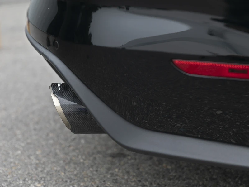 aFe MACH Force Xp SS Axle Back Exhaust System w/ Carbon Fiber Tips 15-17 Ford Mustang GT V8-5.0L