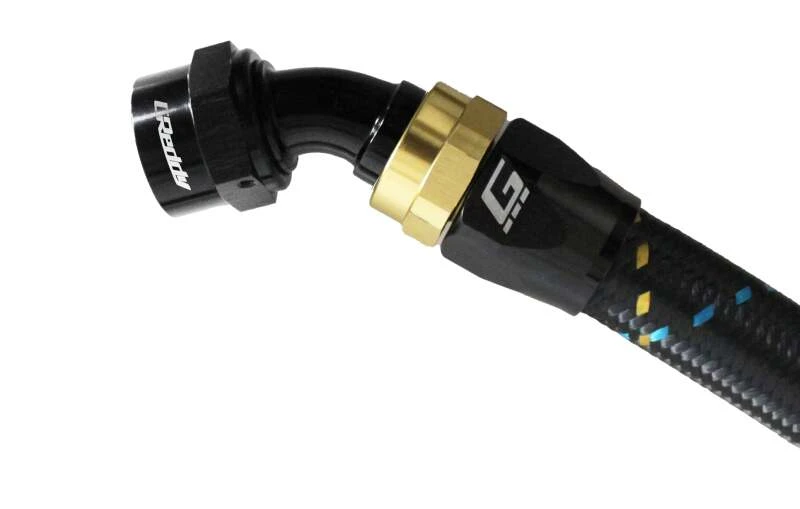 GReddy AN16 45 Degree Hose End Swivel Black/Gold Anodized