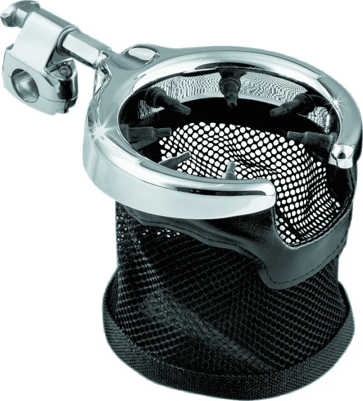 Kuryakyn Universal Passenger Drink Holder With Basket Black/Chrome