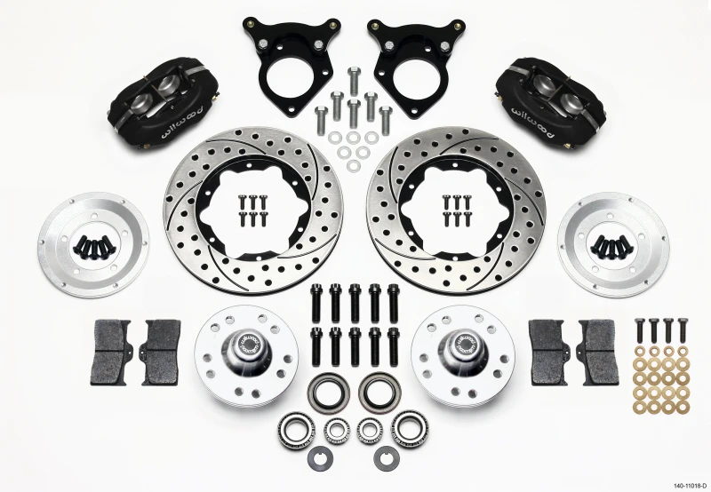 Wilwood Forged Dynalite Vorderrad-Kit 11,00 Zoll gebohrt 87-93 Mustang 5 Loch
