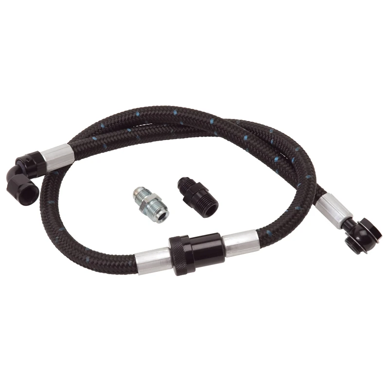 Edelbrock Kraftstoffschlauch-Anordnung mit Straßenfilter SBC Proclassic Finish