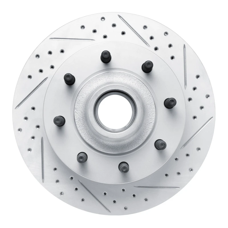 DFC 99-02 Ford F-350 Super Duty 2WD Front Right Drilled & Slotted Geoperformance Rotor